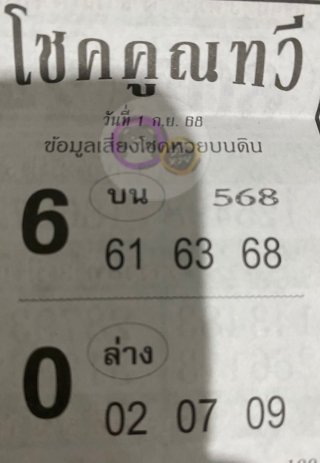 หวยซองโชคคูณทวี 01/09/68, หวยซอง โชคคูณทวี 01/09/68, หวยซอง โชคคูณทวี 01 ก.ย. 68, หวยซอง, หวยซอง โชคคูณทวี, เลขเด็ดงวดนี้, เลขเด็ด, หวย
