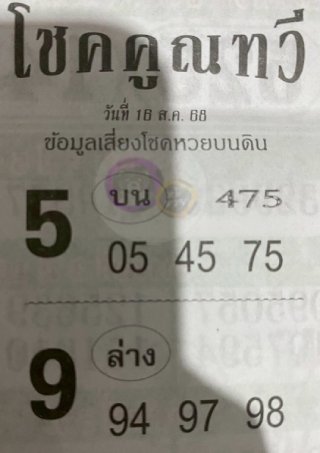 หวยซองโชคคูณทวี 16/08/68, หวยซอง โชคคูณทวี 16/08/68, หวยซอง โชคคูณทวี 16 ส.ค. 68, หวยซอง, หวยซอง โชคคูณทวี, เลขเด็ดงวดนี้, เลขเด็ด, หวย