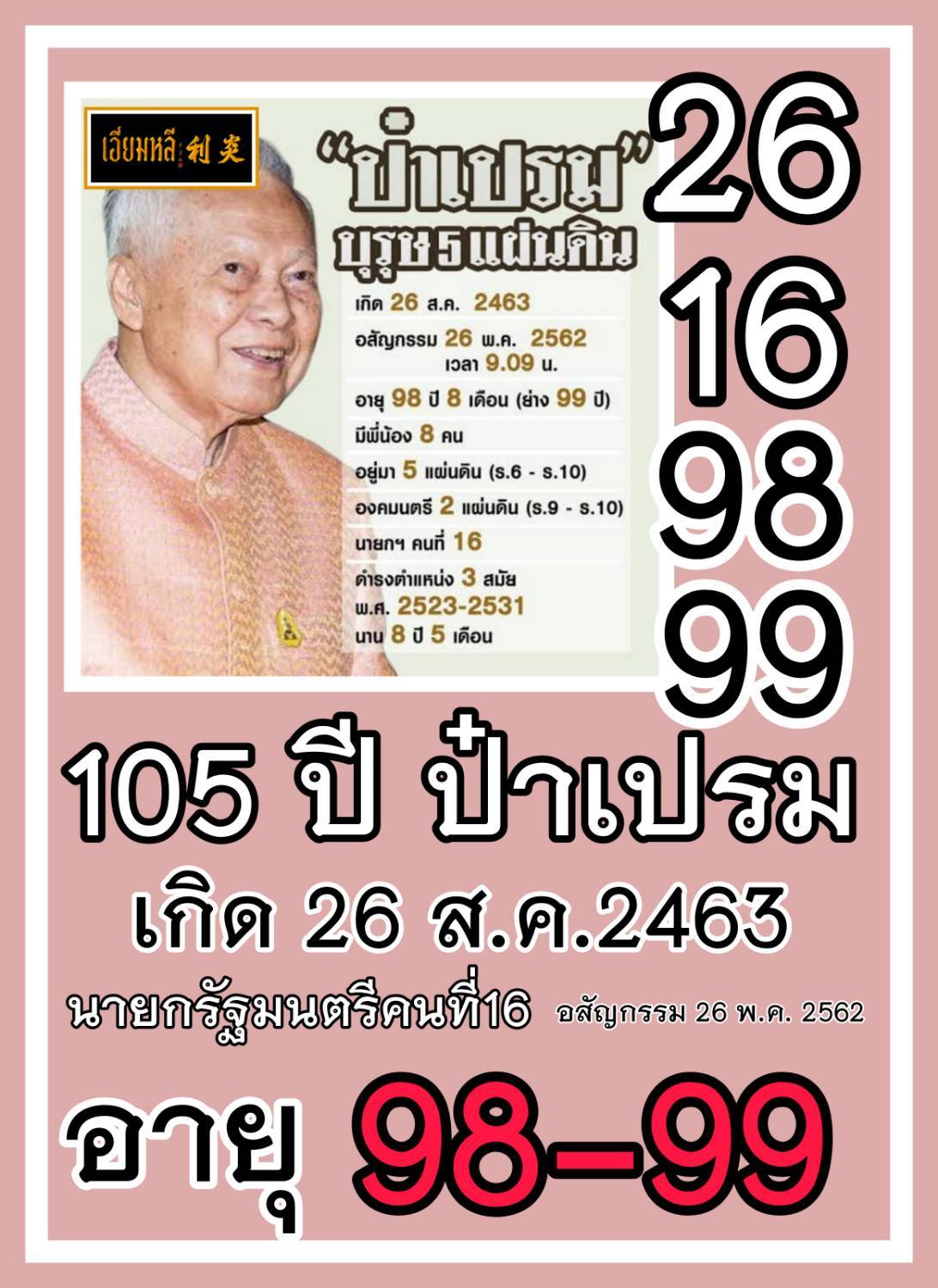 เลขเด็ดบุคคลการเมือง-รัฐบาล งวด 01/09/68