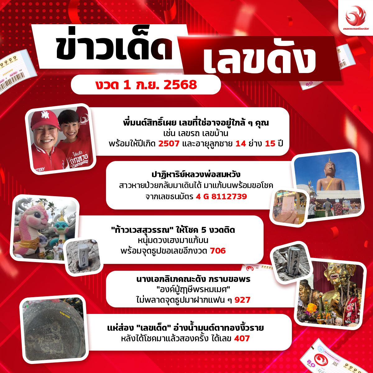 เลขเด็ดตามกระแสดัง ต้องตามเท่านั้น 01/09/68