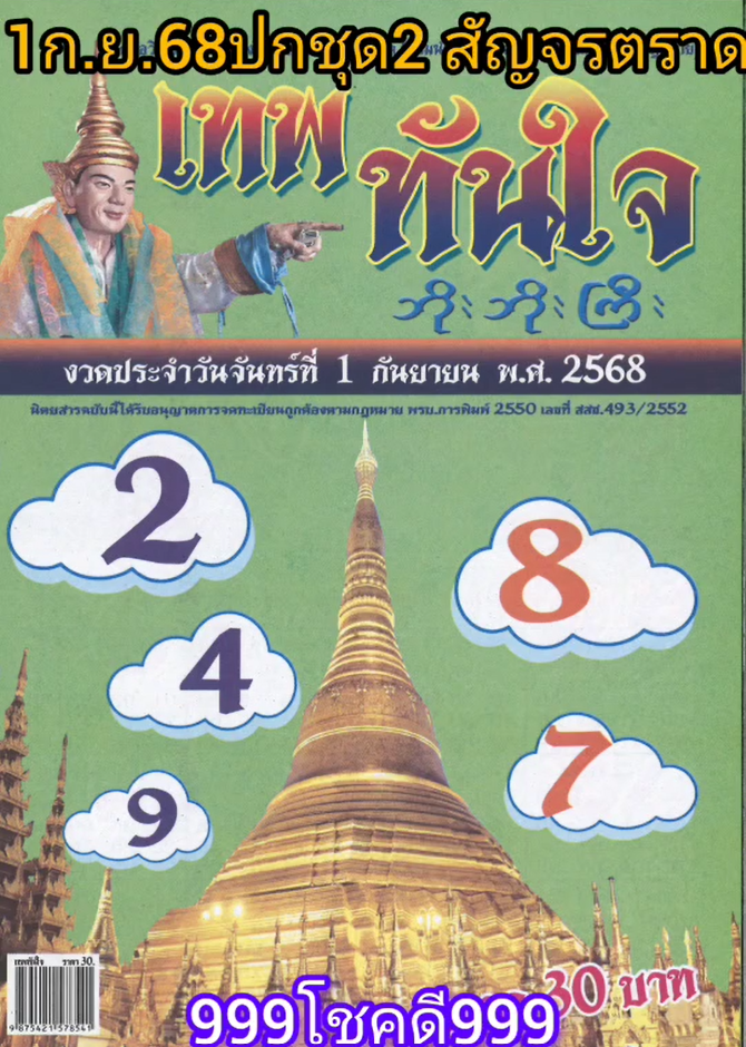 รวมเลขเด็ดหวยซองเด่นๆ แม่นๆ งวด 01/09/68