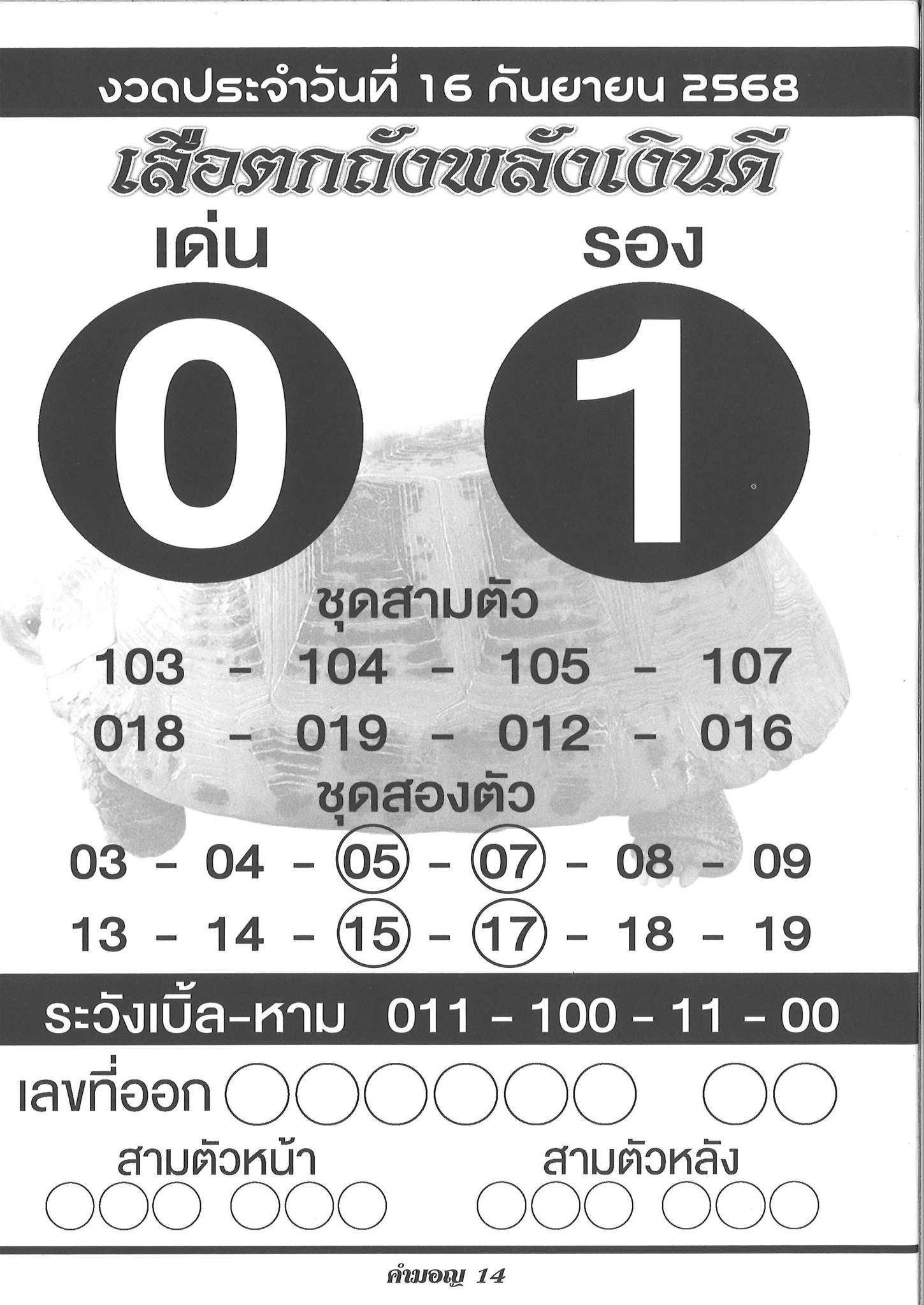 รวมเลขเด็ดหวยซองเด่นๆ แม่นๆ งวด 16/09/68