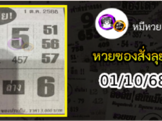 หวยซองสั่งลุย 01/10/68