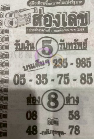หวยซองส่องเลข 01/11/68 สำหรับแฟนชุดหวยซองส่องเลข