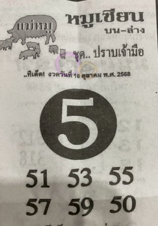 หวยซอง หมูเซียน 16/10/68 สำหรับแฟนหวยหมูเซียน