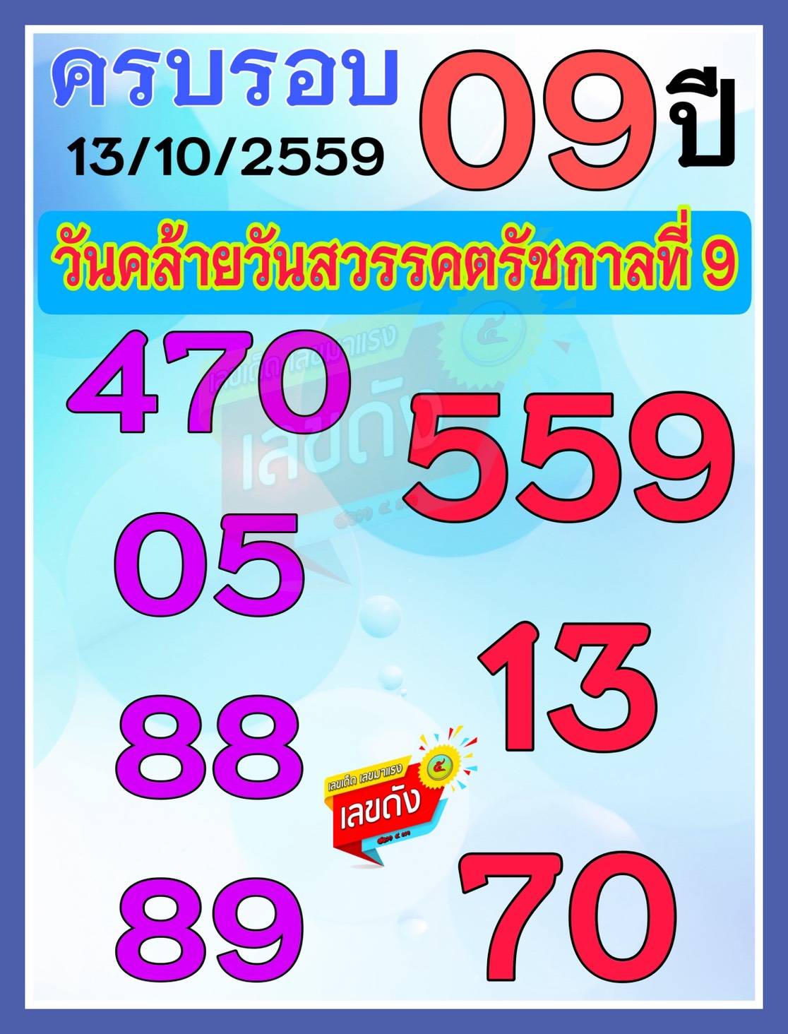 เลขเด็ดเลขดังวันสำคัญ งวดวันที่ 16 ตุลาคม 2568