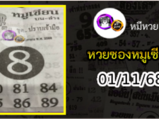 หวยซอง หมูเซียน 01/11/68