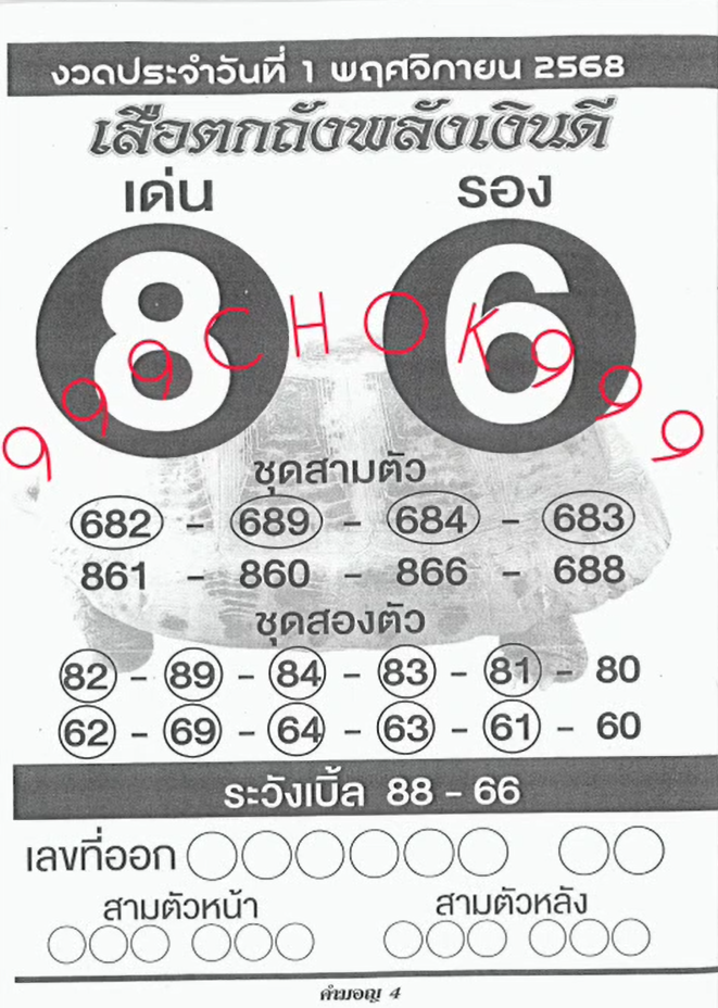 รวมเลขเด็ดหวยซองเด่นๆ แม่นๆ งวด 01/11/68