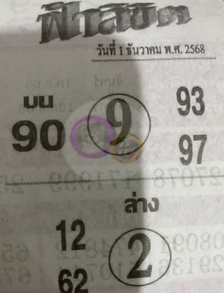 หวยซอง ฟ้าลิขิต 01/12/68, หวยซอง ฟ้าลิขิต 01/12/68, หวยซอง ฟ้าลิขิต 16 ธ.ค. 68, หวยซอง ฟ้าลิขิต, เลขเด็ดงวดนี้