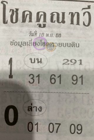 หวยซองโชคคูณทวี 16/11/68, หวยซอง โชคคูณทวี 16/11/68, หวยซอง โชคคูณทวี 16 พ.ย. 68, หวยซอง, หวยซอง โชคคูณทวี, เลขเด็ดงวดนี้, เลขเด็ด, หวย