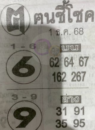 หวยซอง ฅนชี้โชค 01/12/68, หวยซอง ฅนชี้โชค 01/12/68, หวยซอง ฅนชี้โชค 01 ธ.ค 68, หวยซอง ฅนชี้โชค, เลขเด็ดงวดนี้