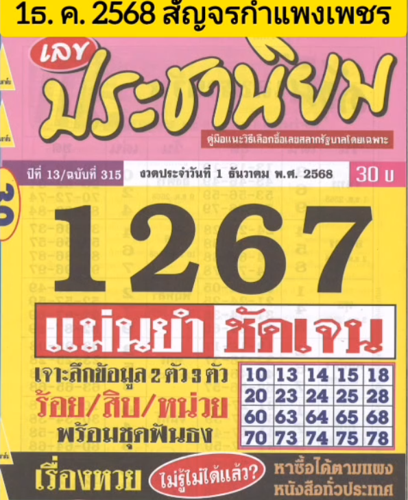 รวมเลขเด็ดหวยซองเด่นๆ แม่นๆ งวด 01/12/68