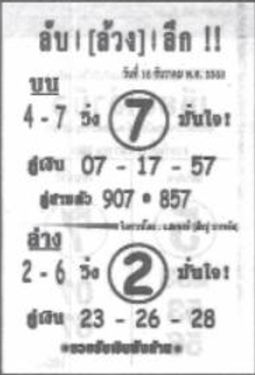 หวยซอง ลับล้วงลึก 16/12/68