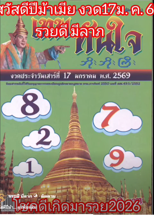 รวมเลขเด็ดหวยซองเด่นๆ แม่นๆ งวด 17/01/69