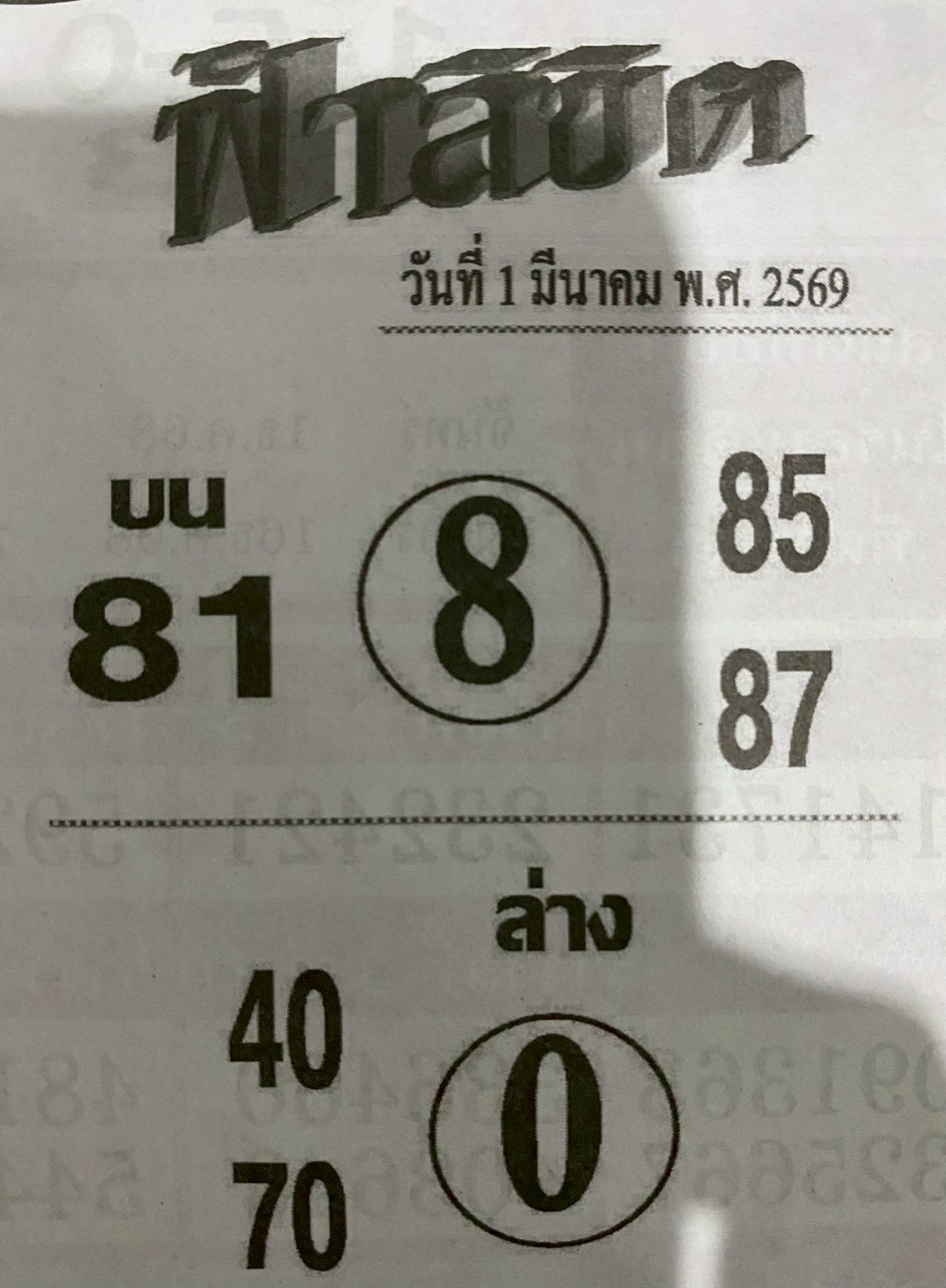 หวยซอง ฟ้าลิขิต 01/03/69, หวยซอง ฟ้าลิขิต 01/03/69, หวยซอง ฟ้าลิขิต 01 มี.ค. 69, หวยซอง ฟ้าลิขิต, เลขเด็ดงวดนี้