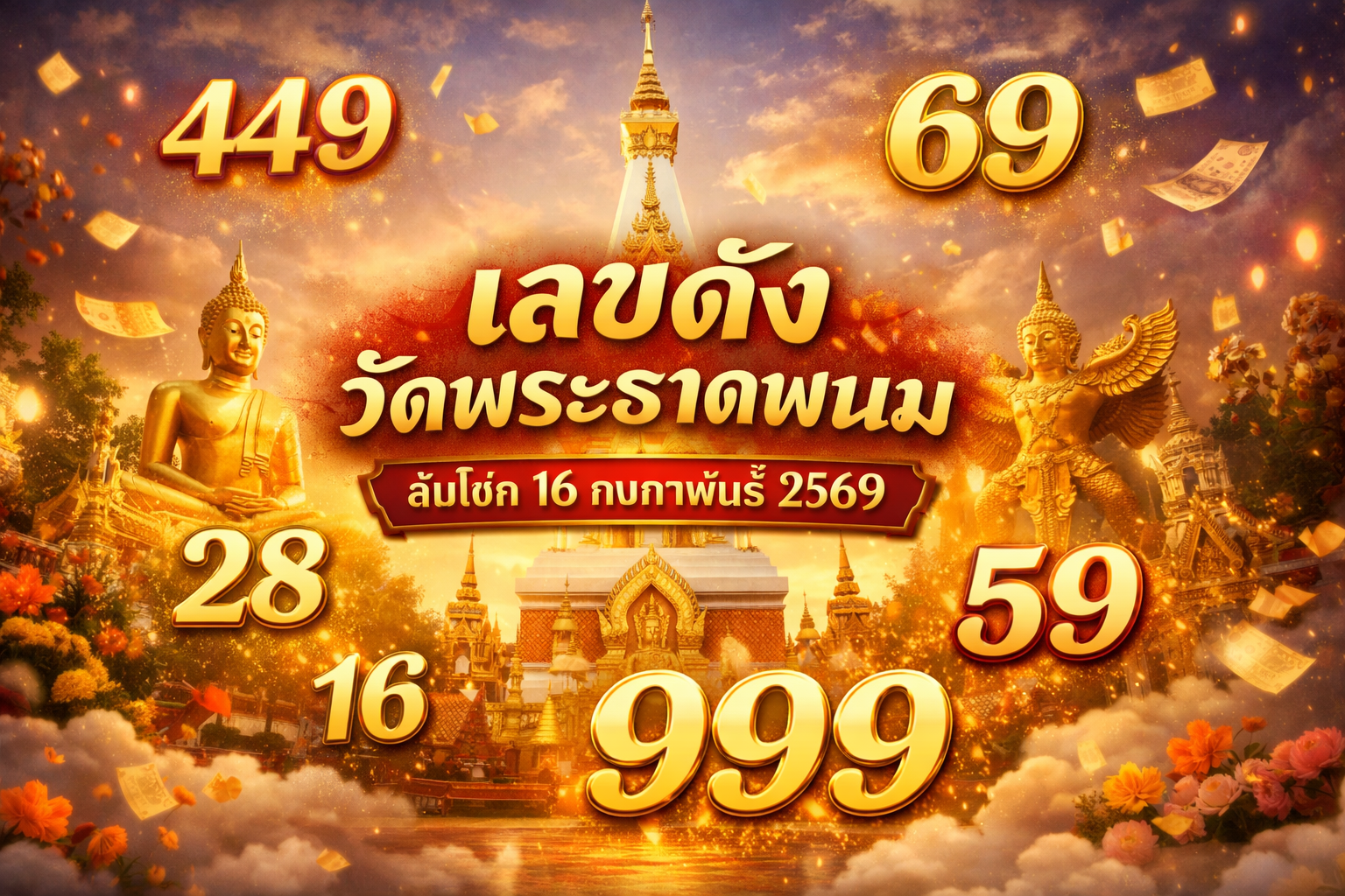 รวมเลขอาจารย์เกจิวัดดังทั่วประเทศที่ทุกคนรอคอย งวด 16/02/69