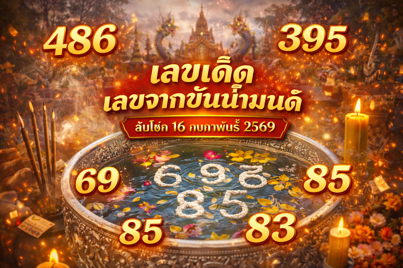 รวมเลขดังขันน้ำมนต์ ทั่วประเทศที่ทุกคนรอคอย งวด 16/02/69