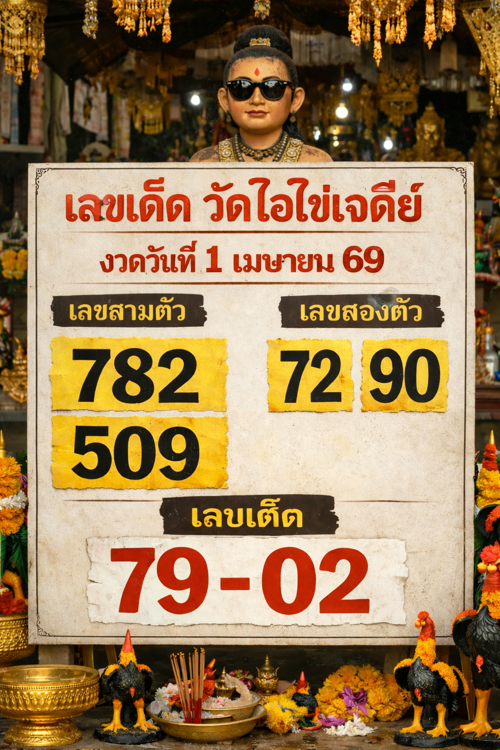 รวมเลขอาจารย์เกจิวัดดังทั่วประเทศที่ทุกคนรอคอย งวด 01/04/69
