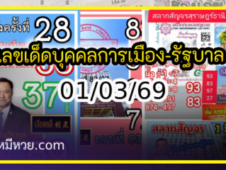 เลขเด็ดบุคคลการเมือง-รัฐบาล งวด 01/03/69