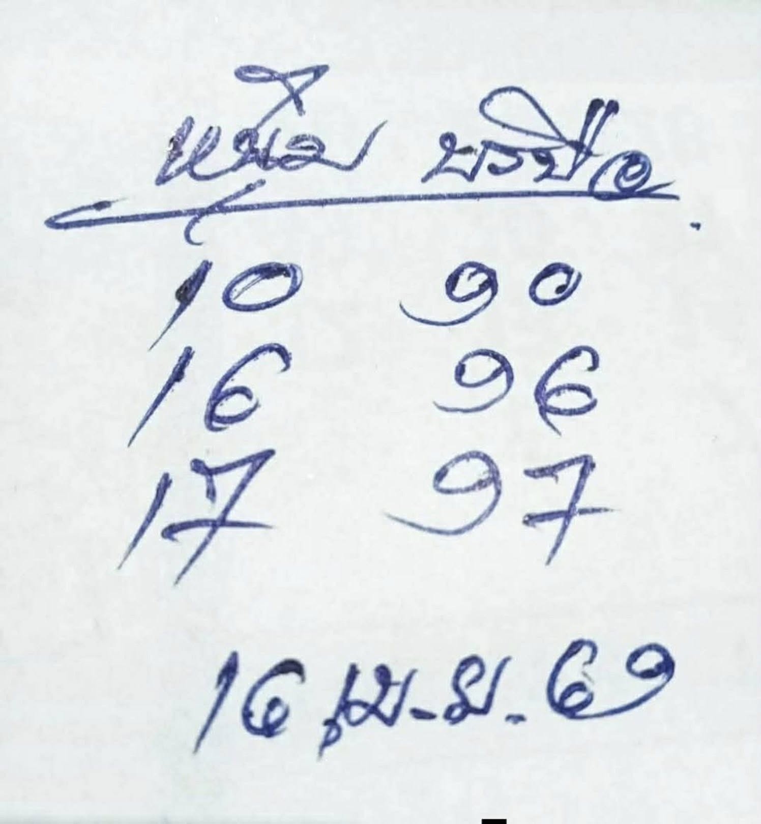 เลขเด็ดหวยเขียนมือ คอหวยตามหาทุกงวด 16/04/69