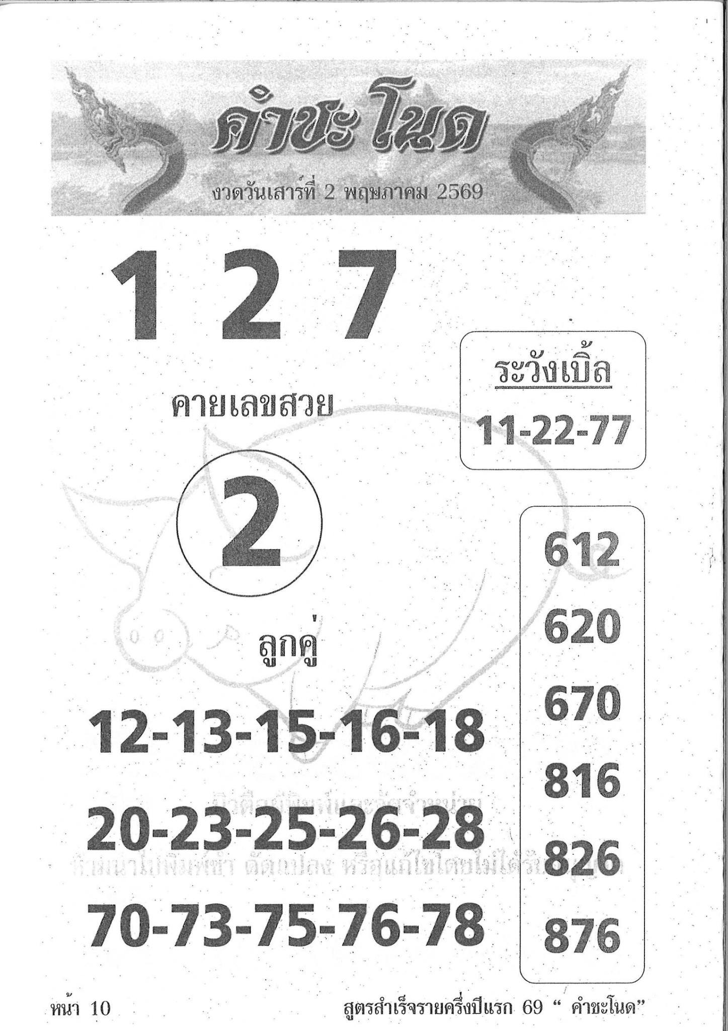 รวมเลขเด็ดหวยซองเด่นๆ แม่นๆ งวด 02/05/69