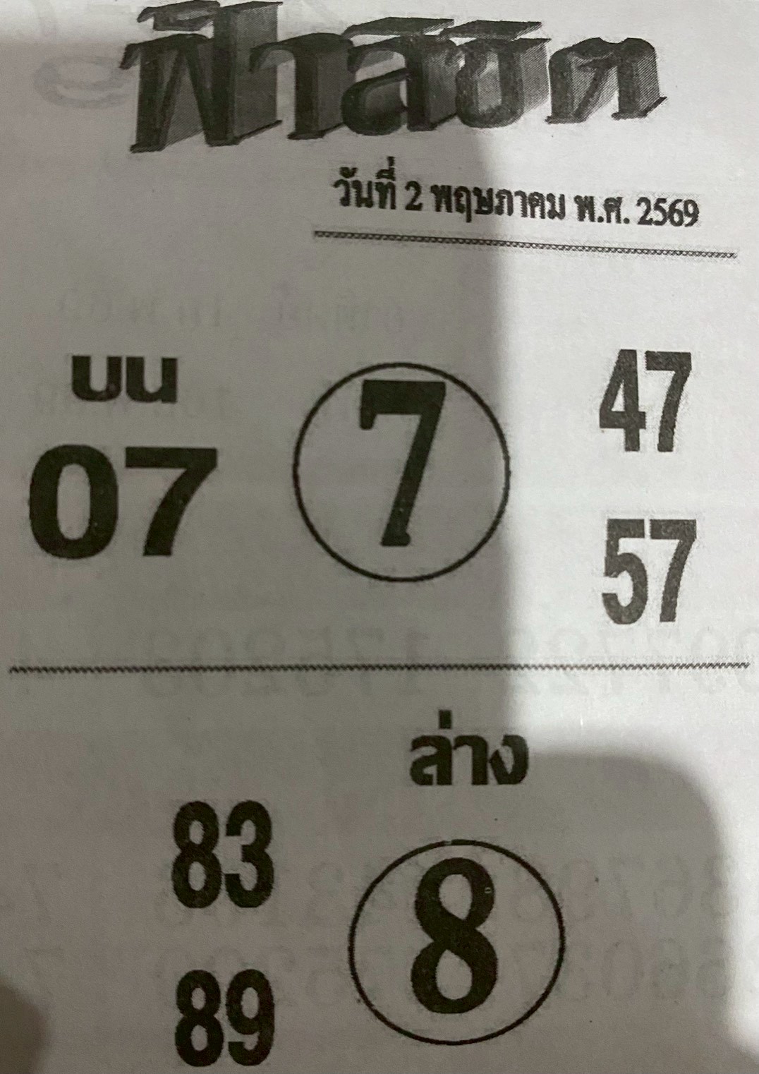 หวยซอง ฟ้าลิขิต 02/05/69, หวยซอง ฟ้าลิขิต 02/05/69, หวยซอง ฟ้าลิขิต 02 พ.ค. 69, หวยซอง ฟ้าลิขิต, เลขเด็ดงวดนี้