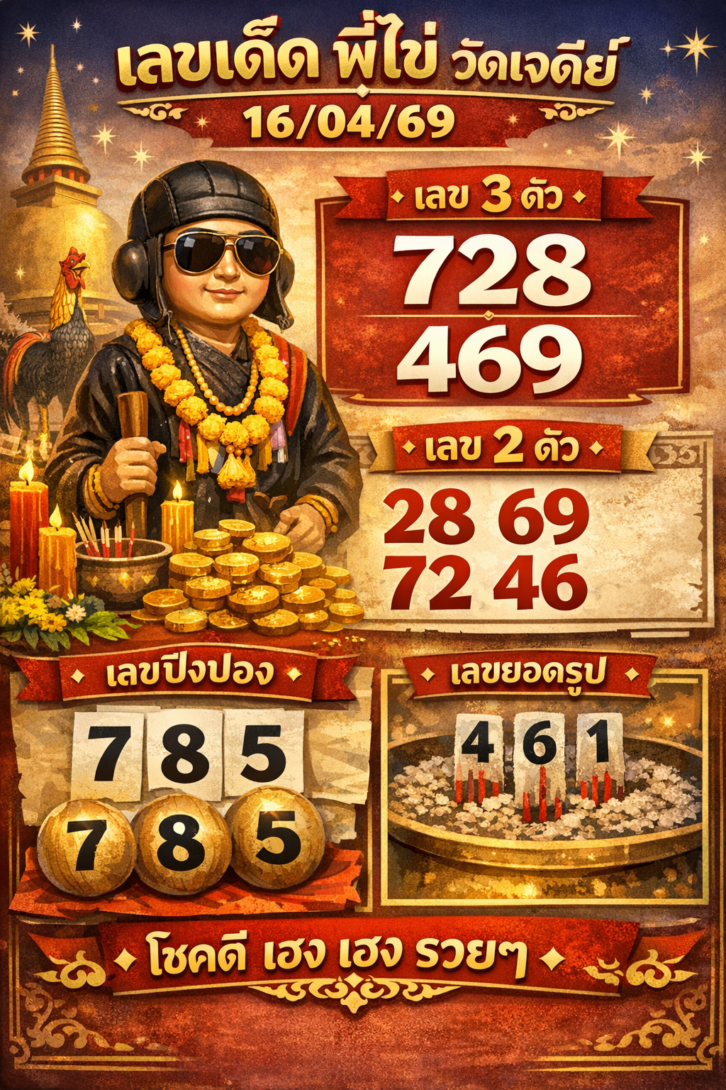 รวมเลขพี่ไข่ วัดเจดีย์ 16/04/69 เลขดังแม่นๆห้ามพลาด