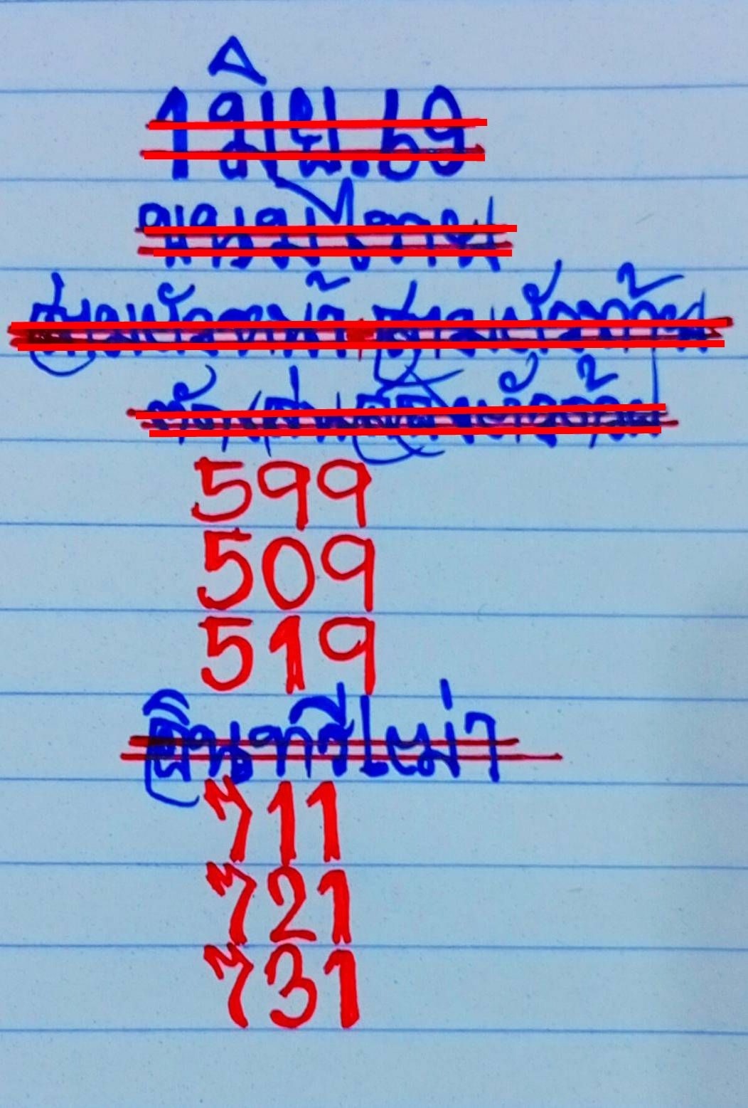 เลขเด็ดหวยเขียนมือ คอหวยตามหาทุกงวด 01/06/69