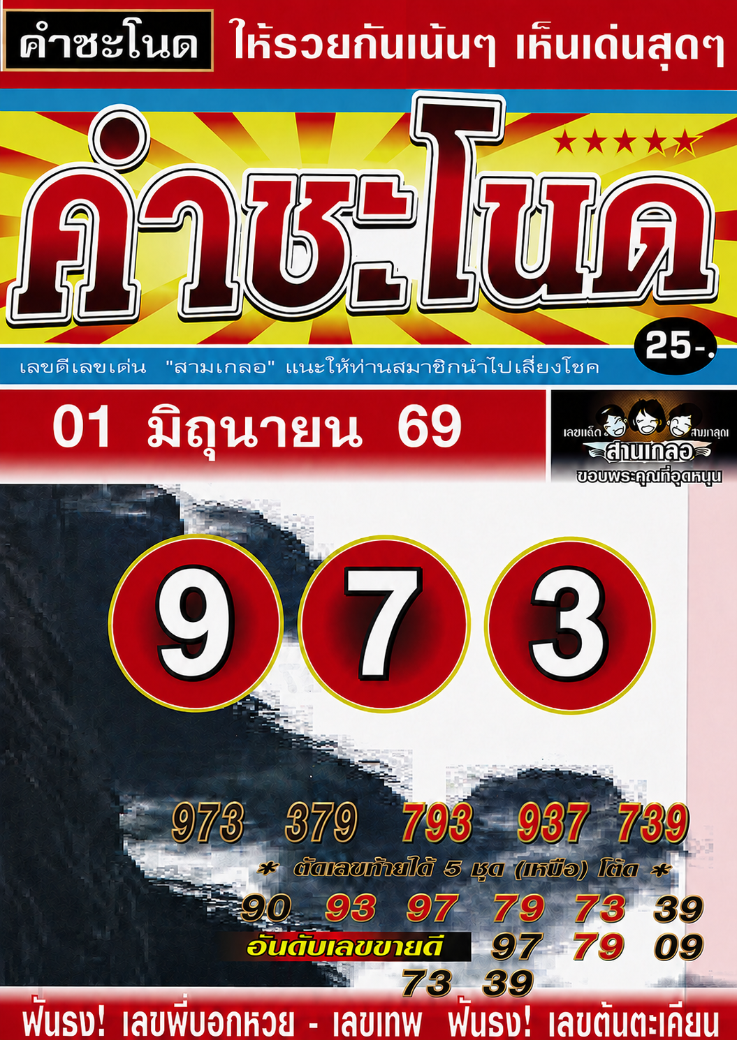 เลขเด็ดพ่อปู่แม่ย่าพญานาค-คำชะโนด งวด 01/06/69