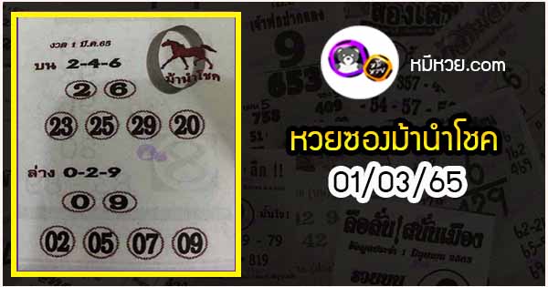 หวยซอง ม้านำโชค 01/03/65