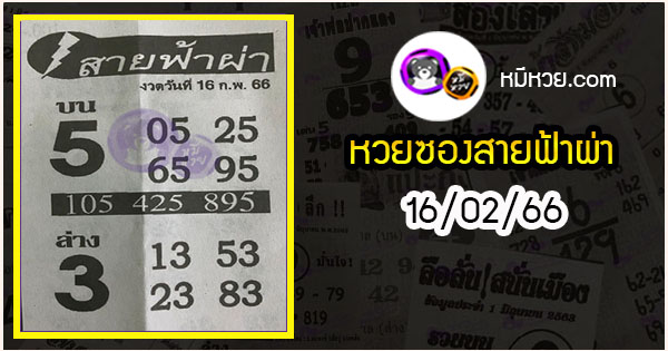 หวยซอง สายฟ้าผ่า 16/02/66