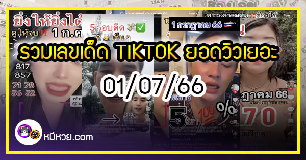 รวมเลขเด็ด TIKTOK ยอดวิวเยอะ 01/07/66 งวดนี้มาส่องต่อ