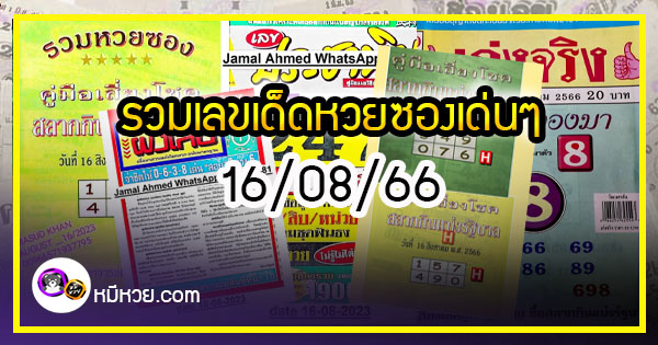 รวมเลขเด็ดหวยซองเด่นๆ แม่นๆ งวด 16/08/66