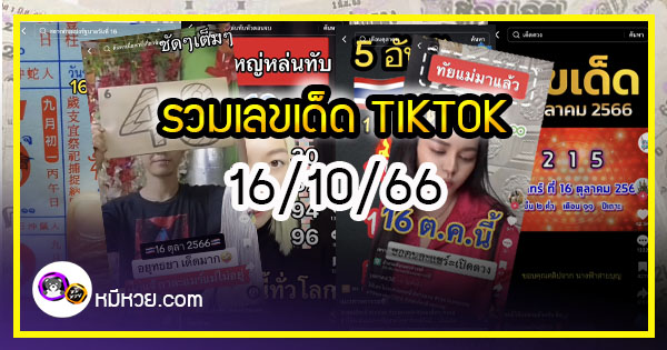 รวมเลขเด็ด TIKTOK ยอดวิวเยอะ 16/10/66 งวดนี้มาส่องต่อ