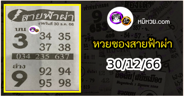 หวยซอง สายฟ้าผ่า 30/12/66