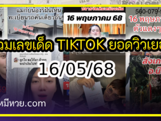 รวมเลขเด็ด TIKTOK ยอดวิวเยอะ 16/05/68 งวดนี้มาส่องต่อ