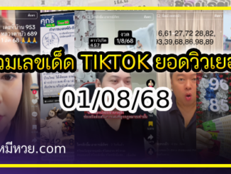 รวมเลขเด็ด TIKTOK ยอดวิวเยอะ 01/08/68 งวดนี้มาส่องต่อ