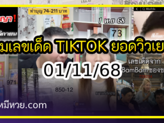 รวมเลขเด็ด TIKTOK ยอดวิวเยอะ 01/11/68 งวดนี้มาส่องต่อ