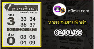 หวยซอง สายฟ้าผ่า 02/01/69