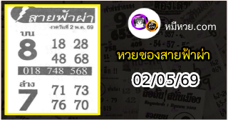 หวยซอง สายฟ้าผ่า 02/05/69