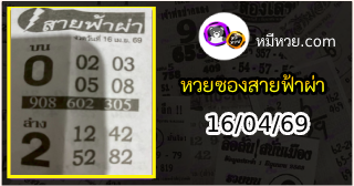 หวยซอง สายฟ้าผ่า 16/04/69